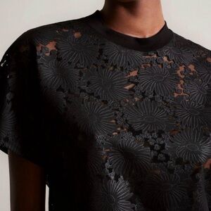 Ted Baker London Black Floral Maralo Sheer Top Size 4 (US 8) Medium